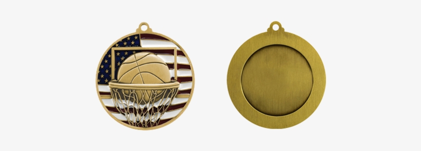 2-3/4" Diameter, Available In Gold Silver Or Bronze - Basketball Patriotic Medal - Gold, Silver & Bronze, transparent png download