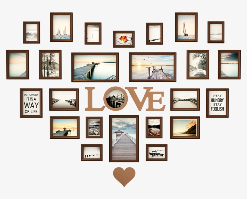 Number Of Photo Frames - Coeur En Photo Sur Mur, transparent png download