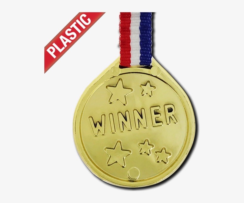 Plastic Gold Winner Medal By School Badges Uk - Plastic Medal, transparent png download