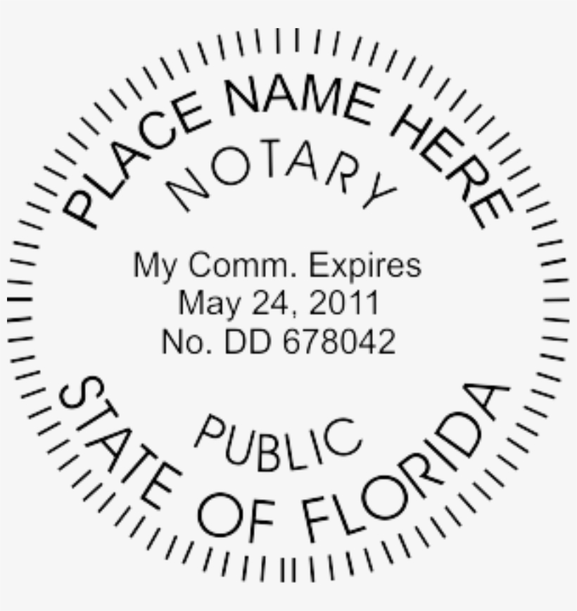 Long Reach Desk Seal Insert - Notary Public Stamp Florida, transparent png download