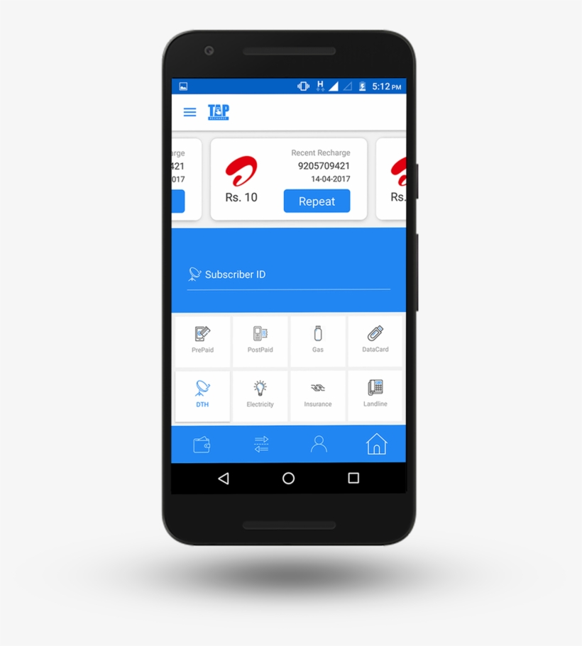 Tap Recharge App - Mobile App, transparent png download