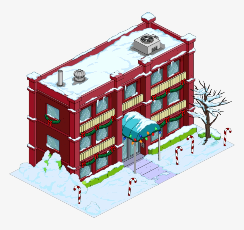 Christmas Apu's Apartment Snow Menu - Simpsons Tapped Out Christmas Façades, transparent png download