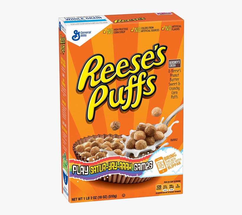 Reeses Peanut Butter Puffs - Reese’s Puffs Cereal Box PNG Image