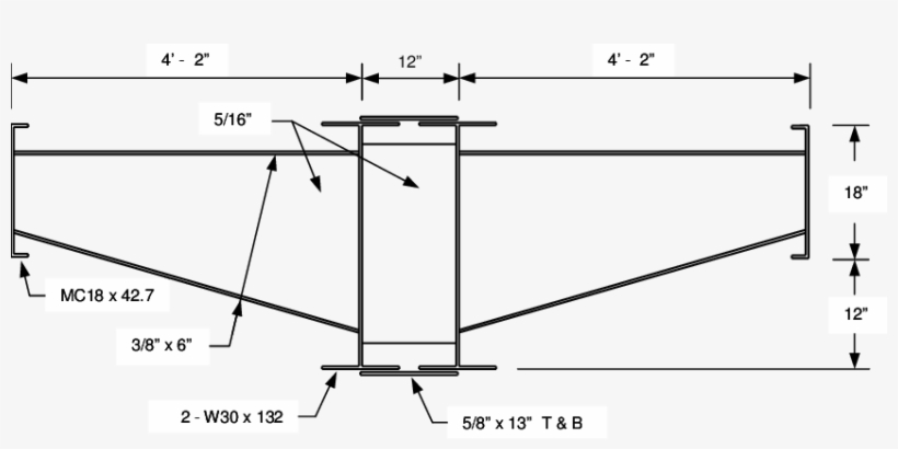 Midspan Cross-sectional View Of The Thrall Flatcar - Diagram, transparent png download