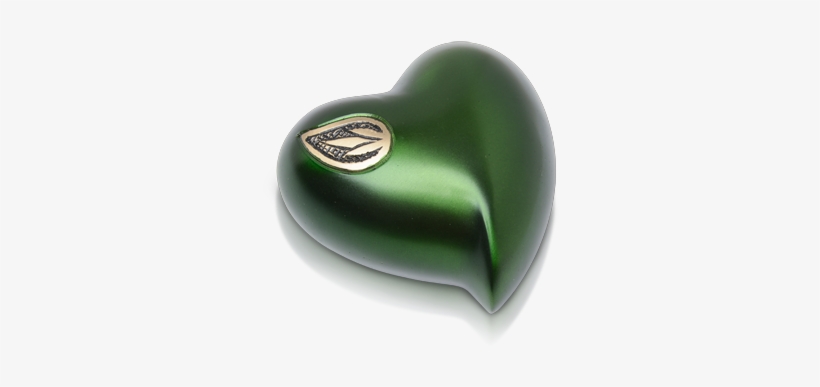 Green Heart Keepsake Pet Urn - Brass Heart In Vibrant Green With Velvet Box And Stand, transparent png download