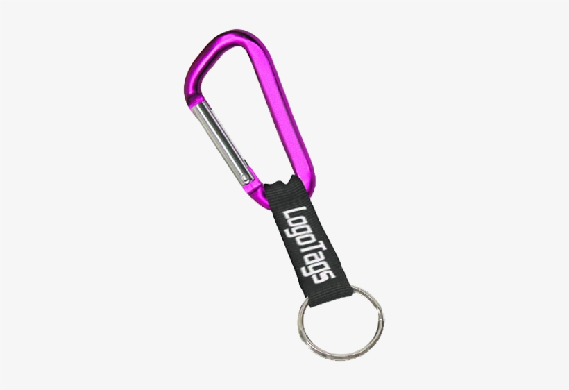 Purple Custom Carabiner Keychain With Logotags Imprint - Carabiner, transparent png download