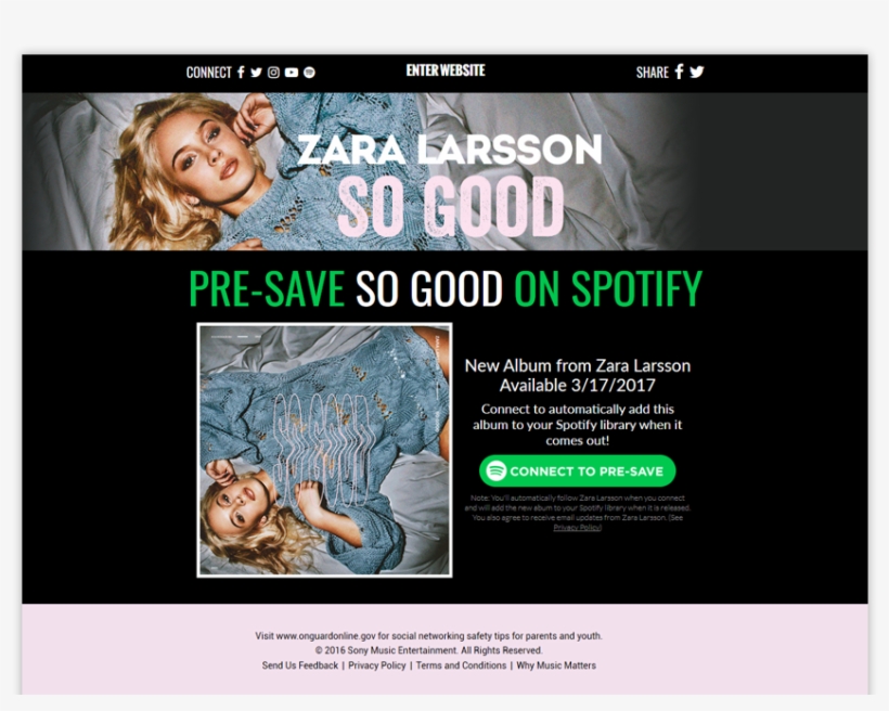Zara Larsson So Good Michele Presave For Spotify - Zara Larsson So Good Vinyl Record, transparent png download