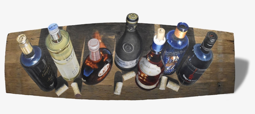 Okanagan Wine Art, Wine Bottles Painted On Wine Barrel - Wine, transparent png download
