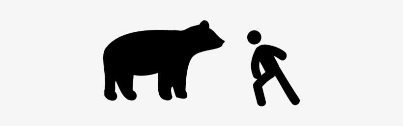 Man In Front Of A Bear Vector - Mountains Silhouette Bear, transparent png download