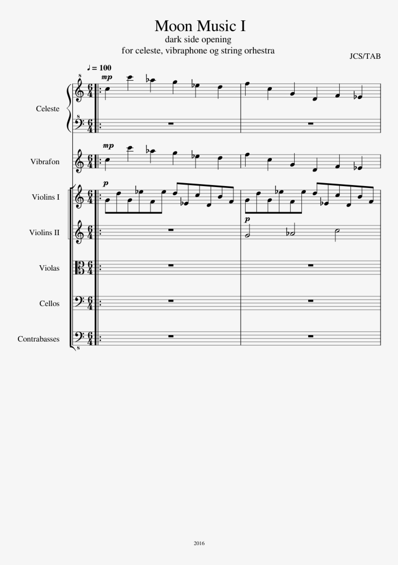 Moon Music I Sheet Music Composed By Jcs/tab 1 Of 38 - Sheet Music, transparent png download