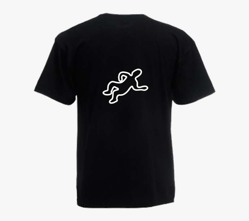 T-shirt Chalk Outline - Fruit Of The Loom Black T Shirt Back, transparent png download
