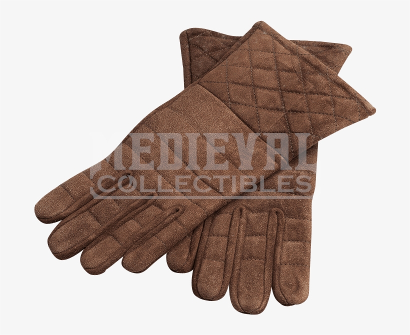 Suede Gauntlet Gloves - Glove, transparent png download