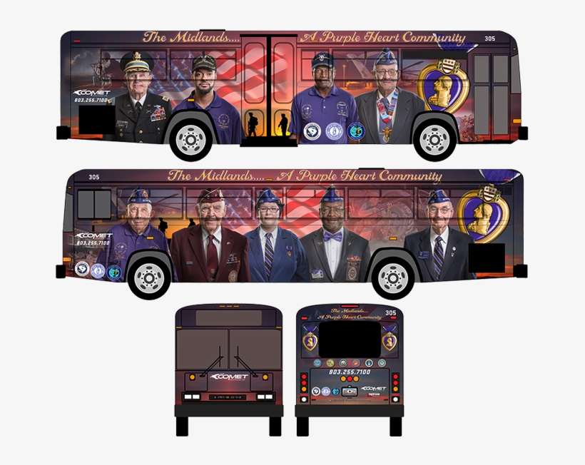 The Purple Heart Bus Project - Mural, transparent png download