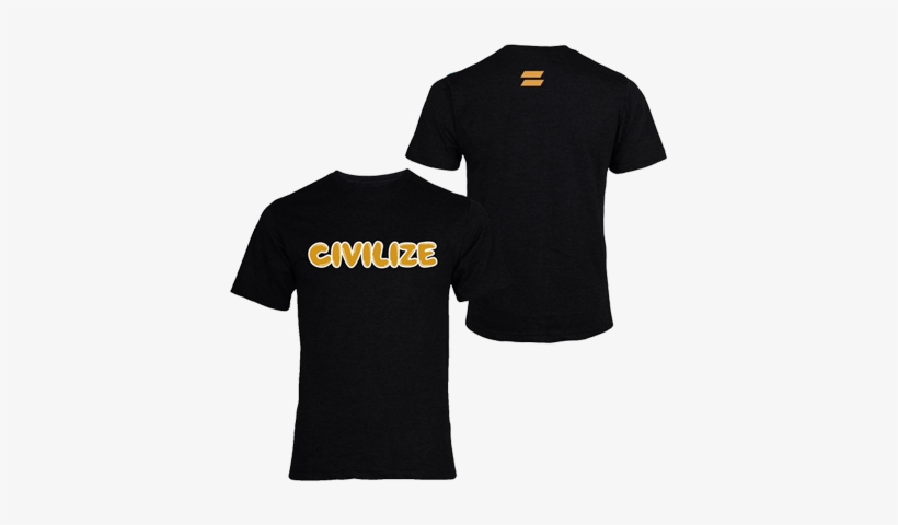 T-shirt Gold Writing/white Outline - T Shirt Logo On Back, transparent png download