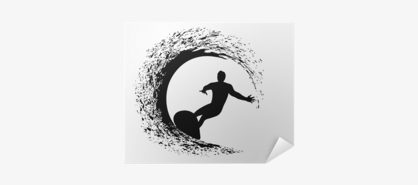 Silhouette Of The Surfer On An Ocean Wave In Style - Surferin Silhouette, transparent png download