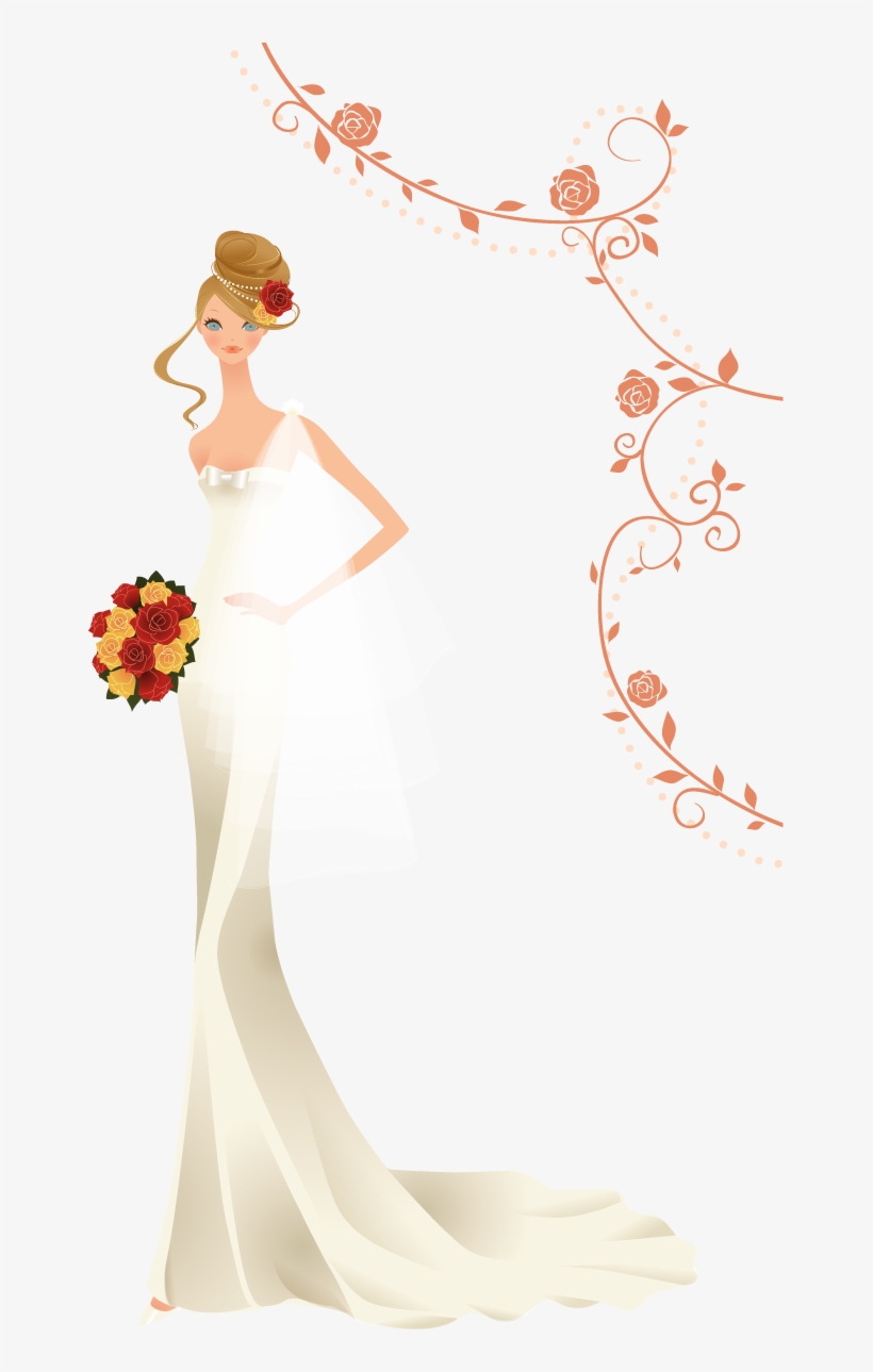 Bride Contemporary Western Wedding Dress Clip Art - Wedding, transparent png download