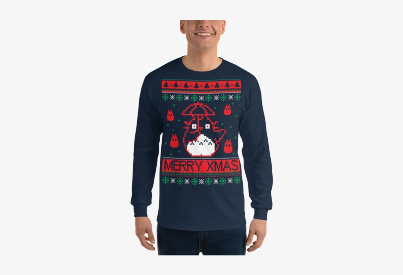 My Neighbor Totoro Unisex Ugly Christmas Long Sleeve - Goku Vs Black En Minecraft, transparent png download