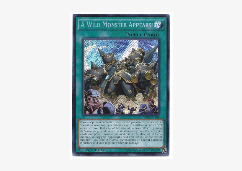 A Wild Monster Appears Yugioh Card Sece-en064 1st Edition, transparent png download