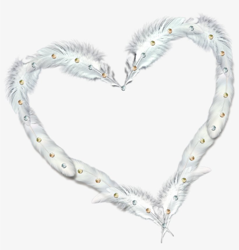 Белый Контур Сердца На Чёрном Фоне, transparent png download