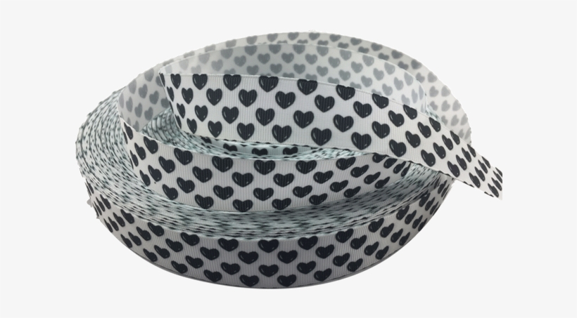 Black Hearts Grosgrain Ribbons 1" - Tea Caddy, transparent png download
