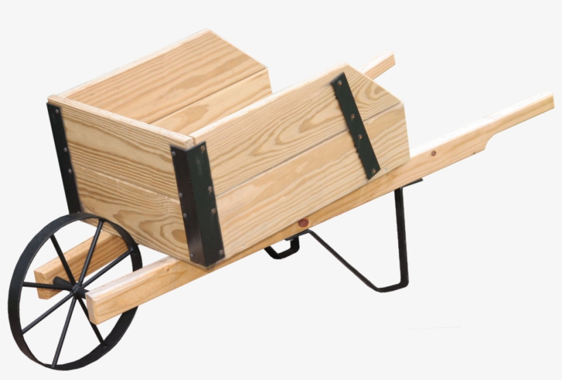 Handcrafted Ornamentals Outdoor Decor Pine Creek Structures - Wooden Wheelbarrow Transparent, transparent png download