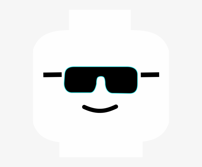 B&w Clip Art At Clker - Lego Face Sunglasses, transparent png download