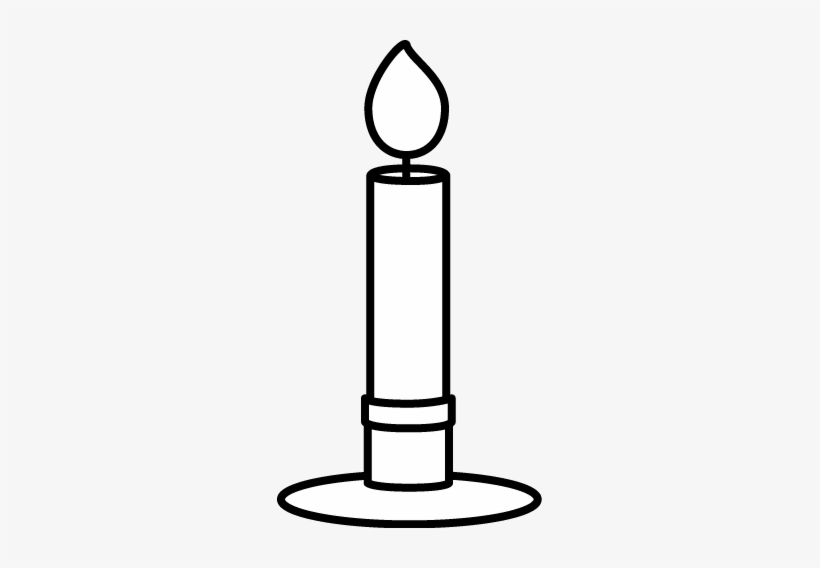 Candlestick Candle Clipart - Clipart Black And White Candle, transparent png download