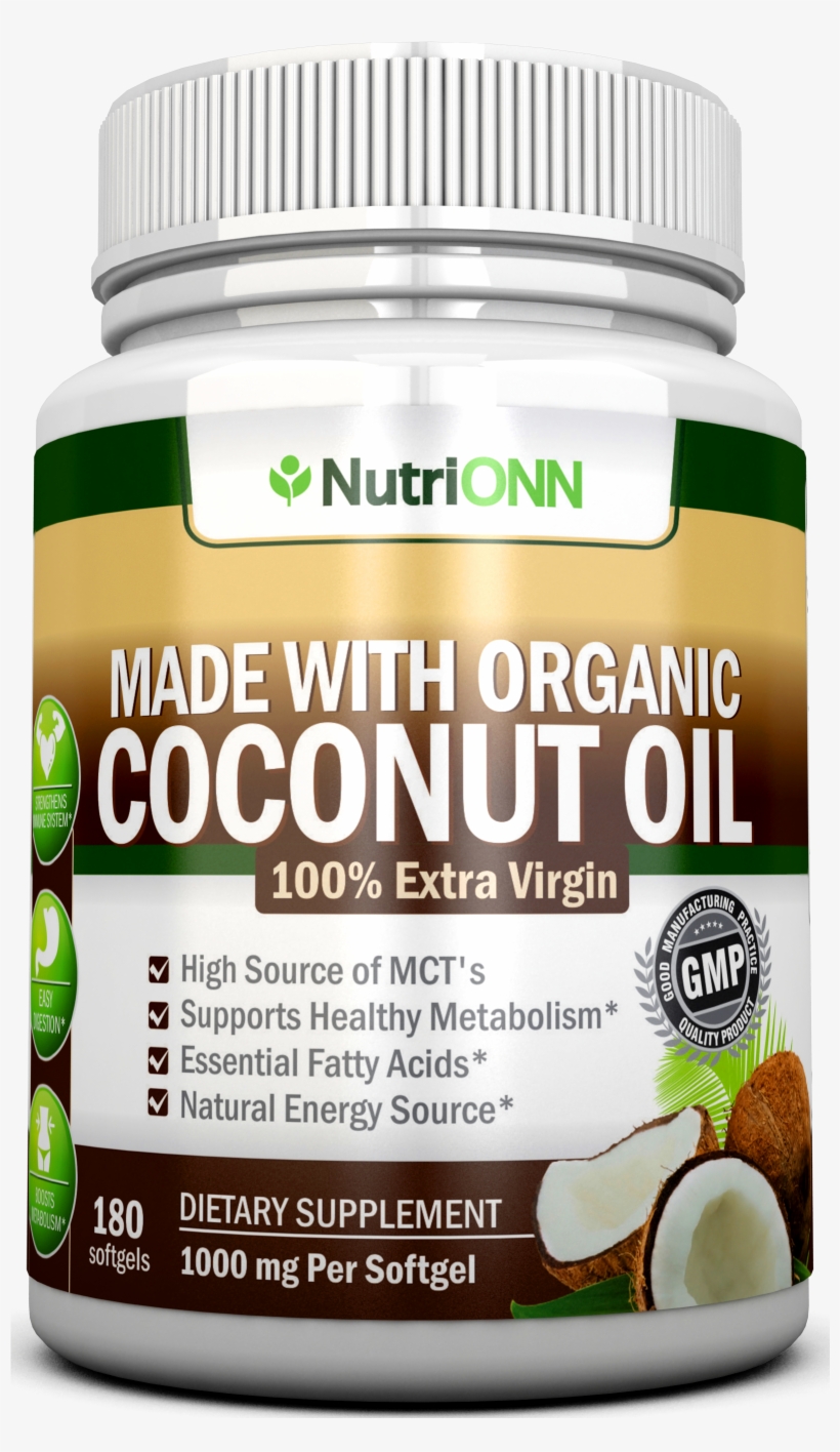 Organic Coconut Oil Capsules Kidney Supplements PNG Image