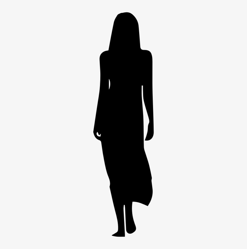 Medium Image - Silhouette Of Woman In Long Dress, transparent png download
