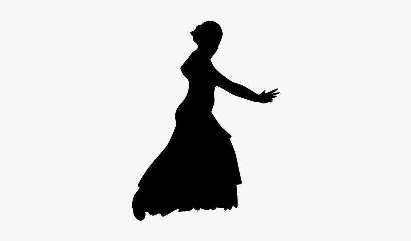Woman Silhouette With Dress Vector - Silueta Baile Flamenco En Png, transparent png download