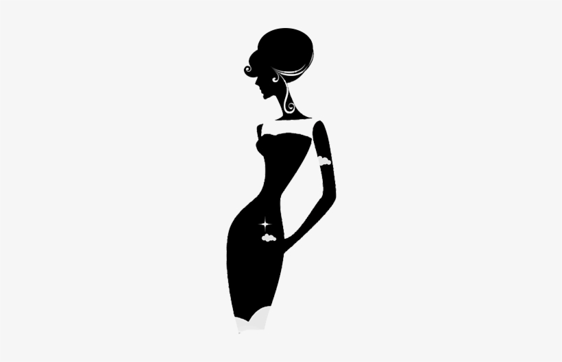Silhouette Dress Woman Clip Art - Silueta De Mujer Elegante, transparent png download