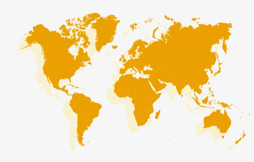 Conoce La Huella De Carbono En Los Más De 30 Países - World Map In Yellow, transparent png download