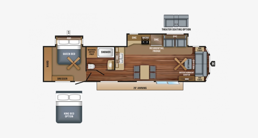2018 Jay Flight Bungalow 40fsds Floor Plan Img - Floor Plan, transparent png download