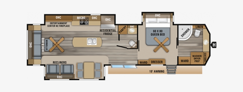 2019 Jay Flight Bungalow 40fbts - Floor Plan, transparent png download