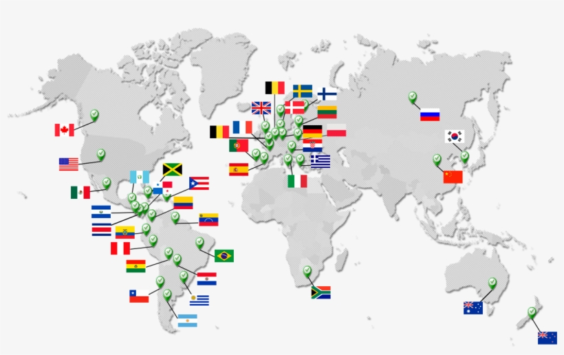 40 Países Representados En Esta Nueva Edición - World Map, transparent png download