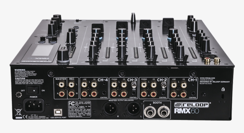 Reloop Rmx-60 Mixer Rear - Rmx 60 Digital Dj Mixer Reloop, transparent png download