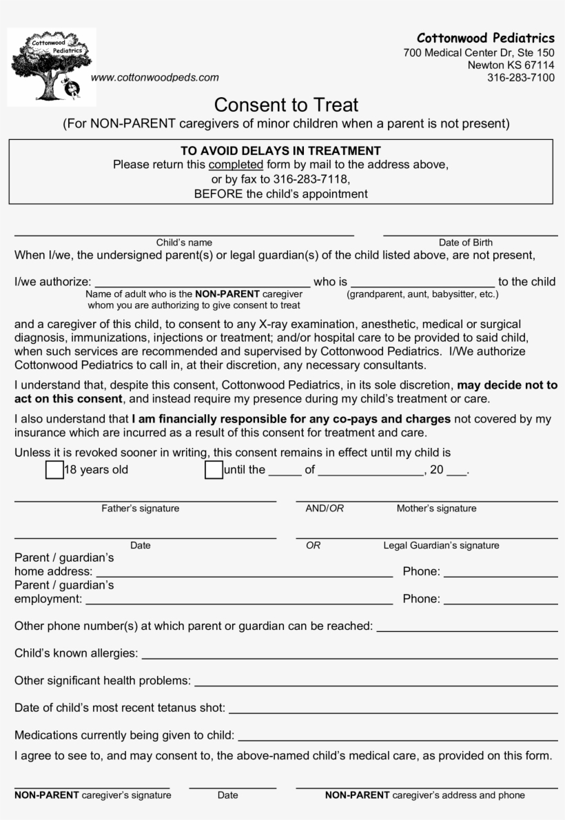 Medical Consent Form For Grandparents - Medicine, transparent png download