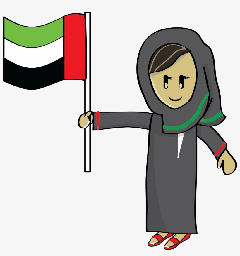 Uae Flag With Girl, transparent png download