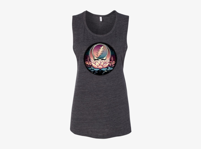 Grateful Dead Lotus Stealie Women's Flowy Muscle Tank - Grateful Dead - Lotus Syf Black Youth Hoodie Black, transparent png download
