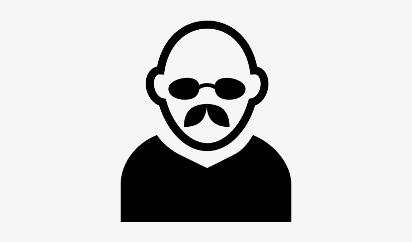 Man Avatar With Bald Head, Sunglasses And Mustache - Man With Moustache Png, transparent png download