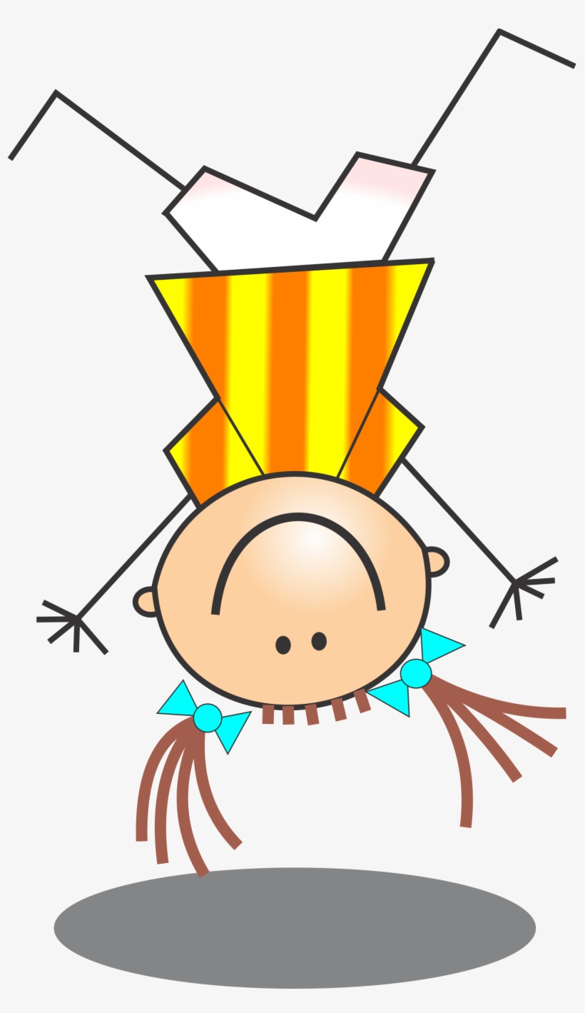 Girl Stick Figure People Clipart - Cartwheel Clipart, transparent png download