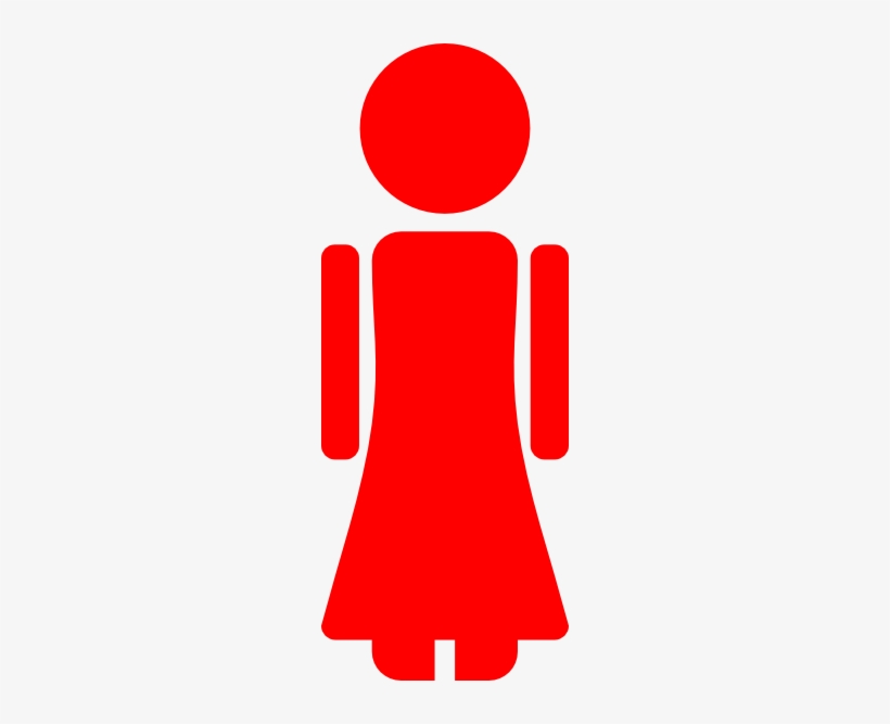 Girl - Clipart - Stick - Figure - Red Girl Stick Figure, transparent png download