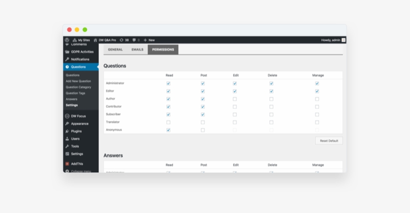 Advanced Permission Settings Dw Question And Answer - Wordpress, transparent png download