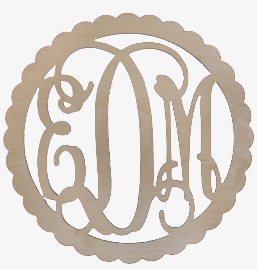 Large Scallop Wood Monogram Initials - Monogram, transparent png download