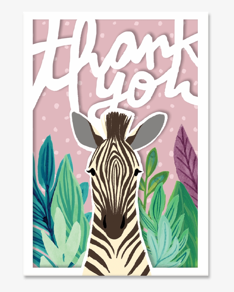 Thank You Zebra Boxed Cards - Zebra, transparent png download