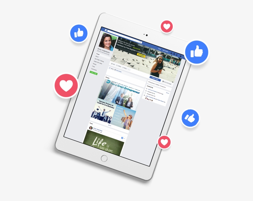 Tablet With Social Marketing - Marketing, transparent png download