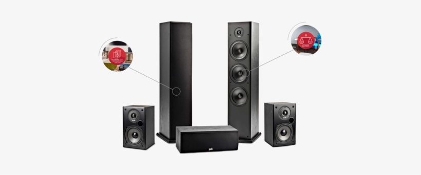 Dolby Atmos Sound System - Polk Audio T30 Center Channel Speaker (black), transparent png download