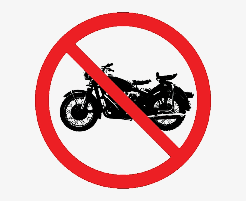 Clip Art Of A No Motorcycles Allowed Sign - No Motorcycle Sign Png, transparent png download