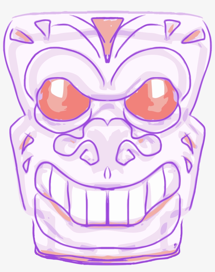 Big Image - Tiki Totem Faces Cartoon, transparent png download