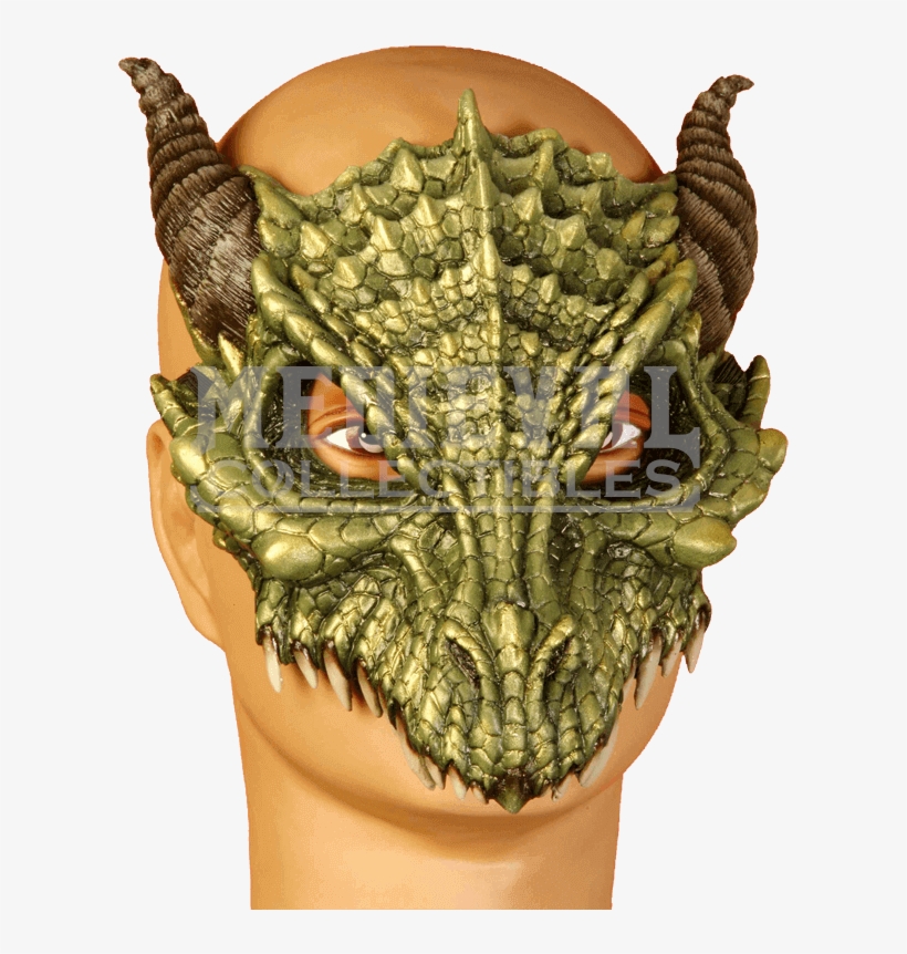 Green Dragon Half-mask - Dragon Half Mask, transparent png download